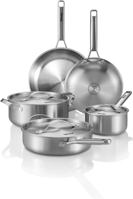 8-piece Tri-Ply Stainless set