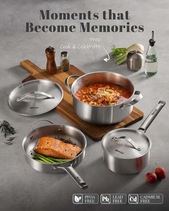 8-piece Tri-Ply Stainless set