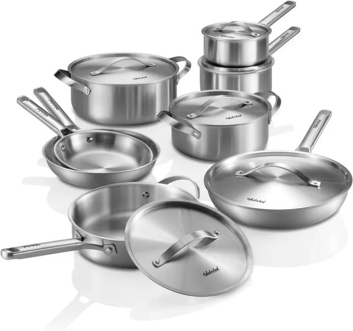 Titanium Hammered Pro set, with lids